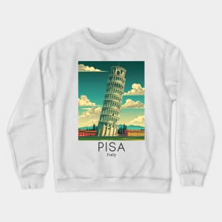 A Vintage Travel Illustration of Pisa - Italy Crewneck Sweatshirt